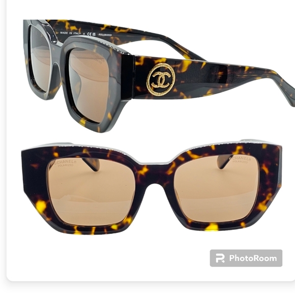 CHANEL Acetate Dark Tortoise. Lenses: Brown, Polarized ref 5506 c.714/83… - Picture 2 of 13